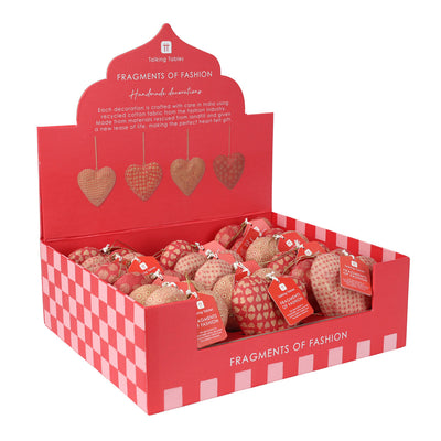 Recycled Cotton Hanging Heart Decorations - POS Unit