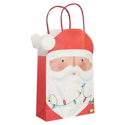 Santa Christmas Paper Gift Bags - 8 Pack