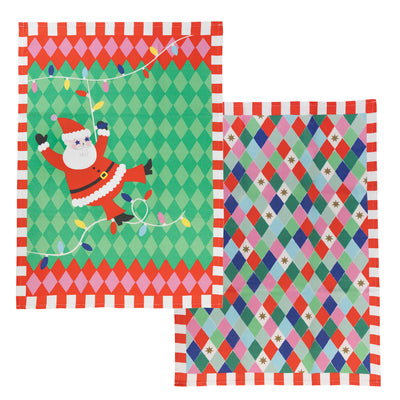 Santa Christmas Tea Towel - 2 Pack | Christmas Kitchenware |