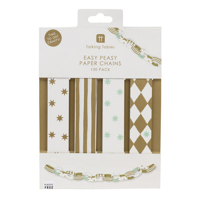 Gilded Paper Chains - 100 Pack | Christmas Craft |