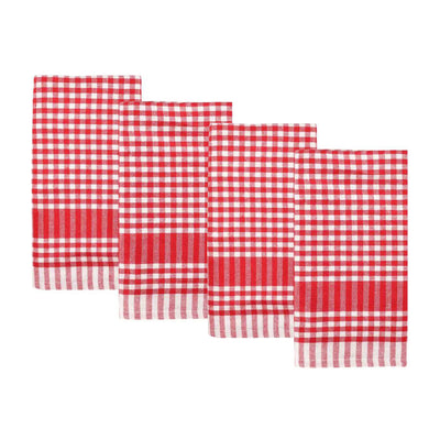 Red Gingham Fabric Napkins - 4 Pack | Kitchenware |