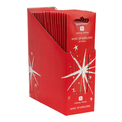 Red Mini Indoor Sparklers - 20 Pack - Display
