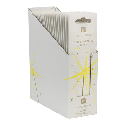 Yellow Mini Indoor Sparklers - 20 Pack - Display