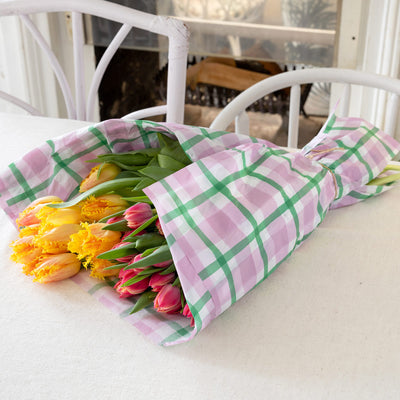 Green & Pink Gingham Tissue Paper - 4 Pack | Easter Decor |