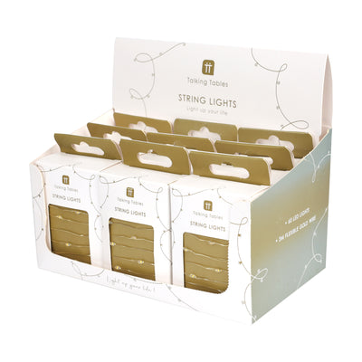 Gold LED String Lights - 3m - POS Unit