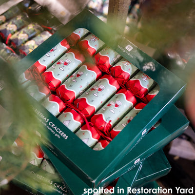 Bon Noel Green Christmas Crackers - 6 Pack