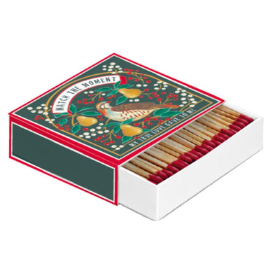 Partridge & Pear Christmas Matches - 120 Matches | Christmas Decor |