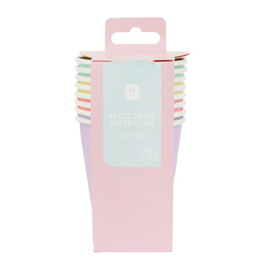 Pastel Paper Cups - 8 Pack