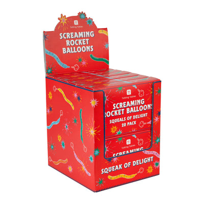 Screaming Rocket Party Balloons - 12 Pack Display | Stocking Filler Gifts |