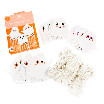 Halloween Ghost Tassel Craft Kit - 12 Pack