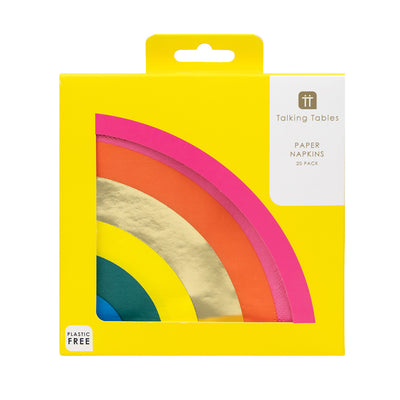 Rainbow Shaped Paper Napkins - 16 Pack | Party Napkins |