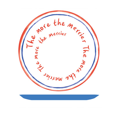 "The More The Merrier" Design Blue Ceramic Side Plate - 18cm | Kitchenware |