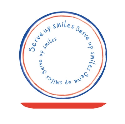 "Serve Up Smiles" Design Red Ceramic Side Plate - 18cm | Kitchenware |