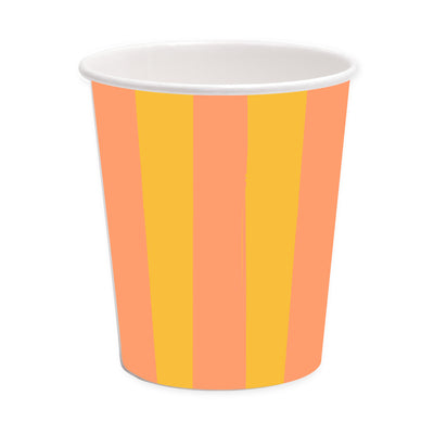 Striped Paper Cups - 10 Pack | Summer Tableware |