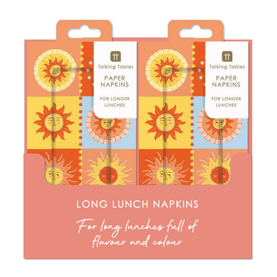 Sun Long Lunch Paper Napkins - 8 Pack Display | Summer Napkins |