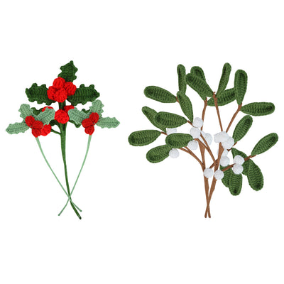 Holly & Mistletoe Christmas Crochet Sprigs Set