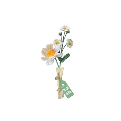 White Daisy Crochet Sprigs - 18cm - 2 Pack