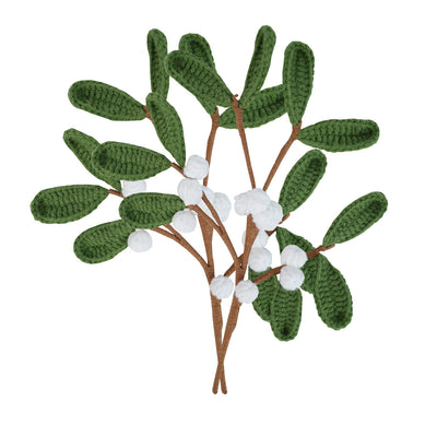 Mistletoe Christmas Crochet Sprigs - 2 Pack