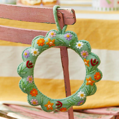 Floral Felt Wreath - 25cm