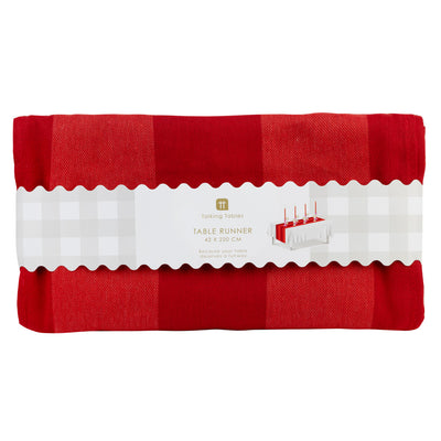 Red Stripe Fabric Table Runner | Christmas Decor |