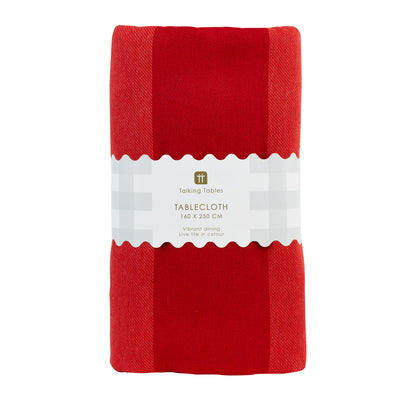 Red Stripe Cotton XL Tablecloth - 160cm x 250cm | Everyday |