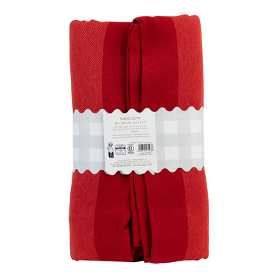 Red Stripe Cotton XL Tablecloth - 160cm x 250cm | Everyday |