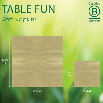 Talking Tables Gold Paper Napkins - 100 Pack | Everyday Napkins |