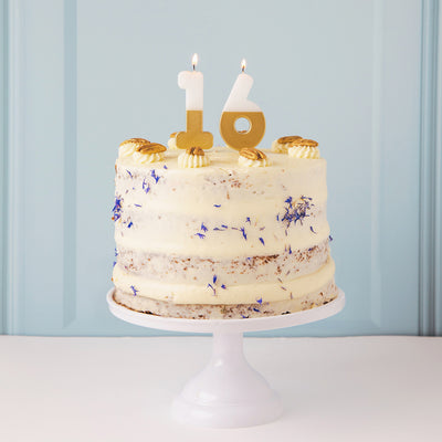White & Gold Number Candle - 1