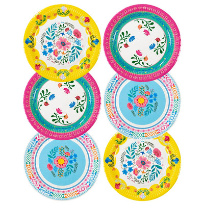 Boho Floral Paper Plates (Pack of 12)