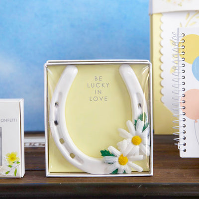 Ceramic White Lucky Horseshoe Wedding Gift