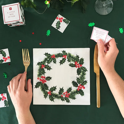 Holly Home Compostable Wreath Napkins - 20 Pack