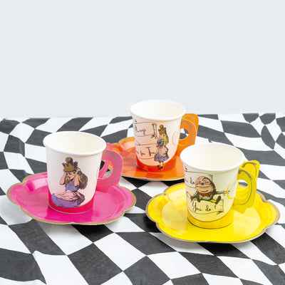 Alice in Wonderland Bright Tea Cup Set - 12 Pack