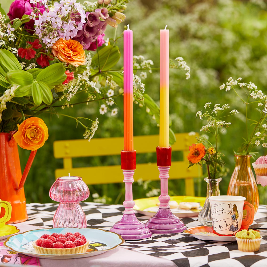 Pink Mushroom Glass Candle Holder & Vase