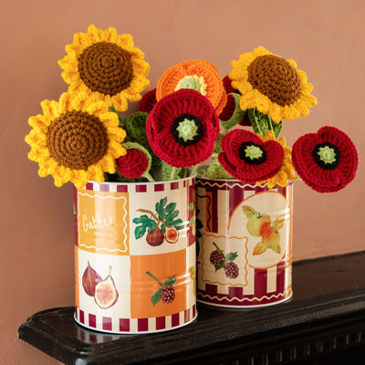 Orange Poppy Crochet Sprigs - 18cm - 2 Pack | Home Decor |