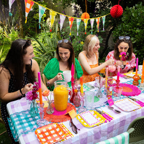 Everyone's Welcome Green Gingham Table Runner - 2m