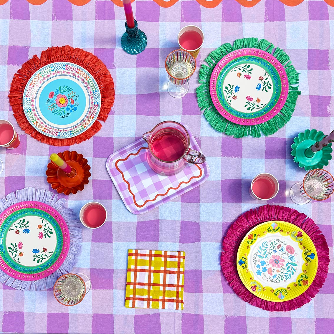 Boho Floral Paper Plates (Pack of 12)