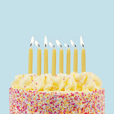 Beeswax Birthday Candles - 12 Pack | Cake Candles |