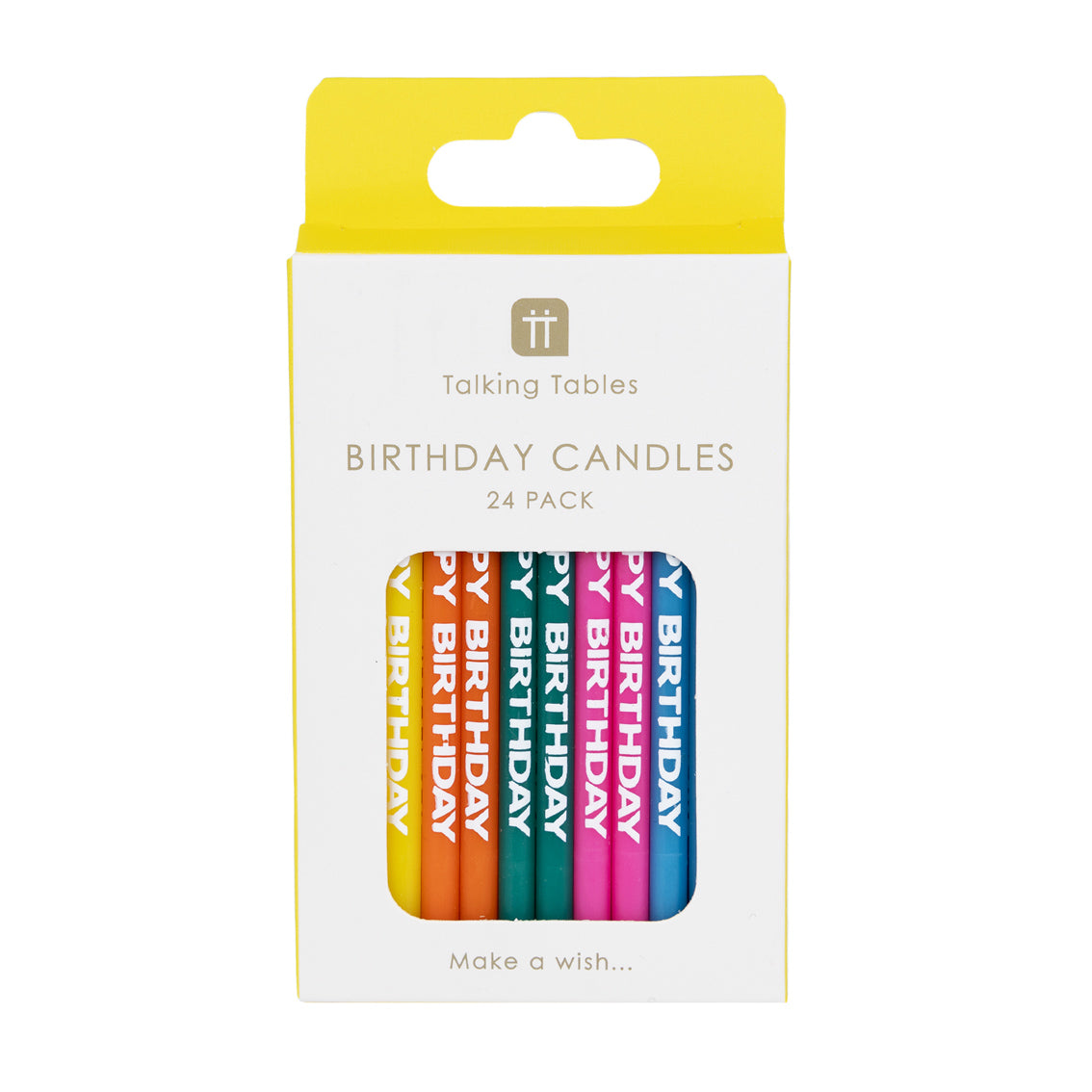 Birthday Brights Multi-Colored Happy Birthday Candles