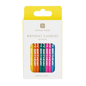 Birthday Brights Multi-Colored Happy Birthday Candles