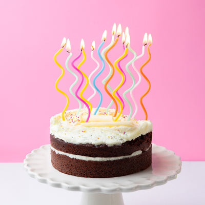 Rainbow Twisted Birthday Candles - 20 Pack | Cake Candless |