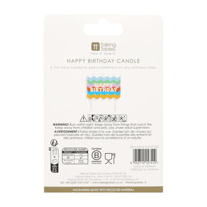 Birthday Brights Wavy Large Happy Birthday Candle - 12 Pack