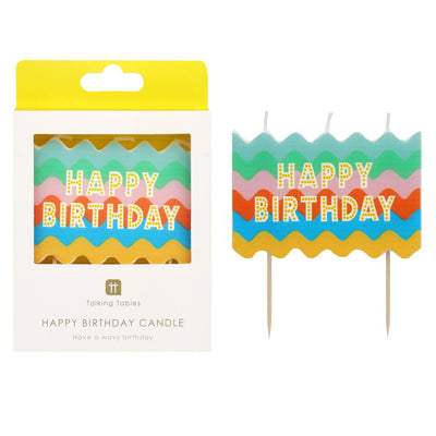 Birthday Brights Wavy Large Happy Birthday Candle