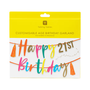 Packaging multi-colored Birthday Brights Customisable Numbers Birthday Garland