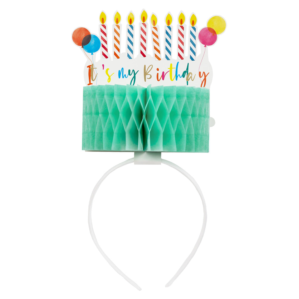 Green Birthday Brights 'It's My Birthday' Cake Headband Crown