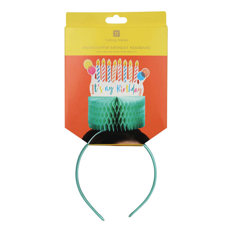 Green Birthday Brights 'It's My Birthday' Cake Headband Crown