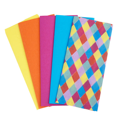 Multicolour Tissue Paper - 4 Sheets | Party Gift Wrap |