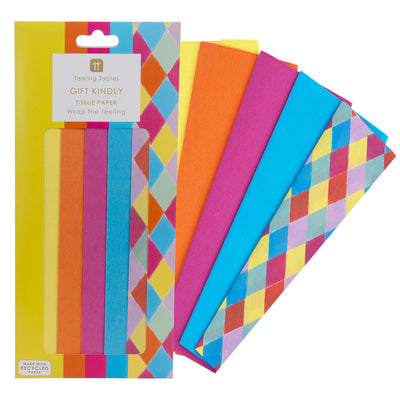 Multicolour Tissue Paper - 4 Sheets | Party Gift Wrap |