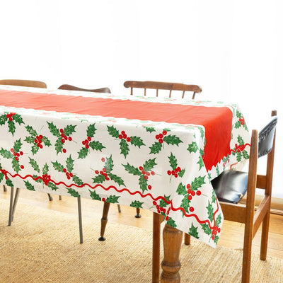Botanical Holly Fabric Table Cover - 140 cm x 180cm