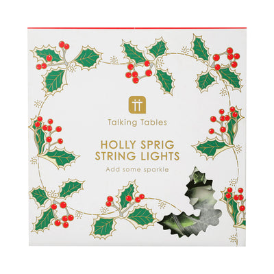 Holly Christmas LED String Lights - 2.2m