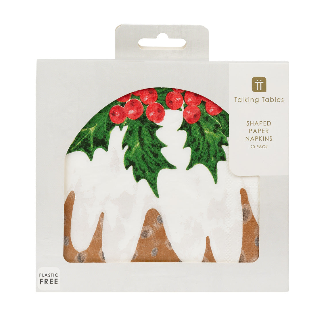 Botanical Holly Shaped Pudding Napkins - 20 Pack